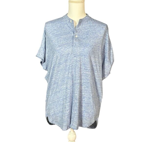 J McLaughlin Top Size Medium Short Sleeve Blue Minimalist Everyday Casual Simple - Picture 7 of 8